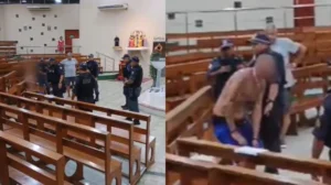 Homem invade igreja em Manaus e ameaça fiéis durante surto - Foto: Reprodução